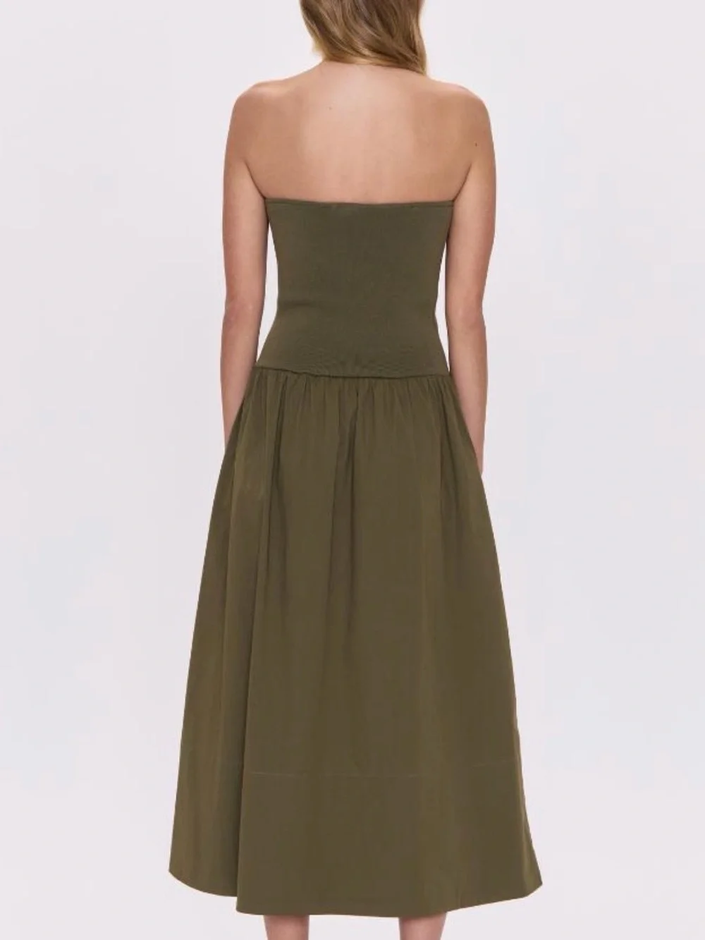 Pistola Mavo Tube Top Dress in Rich Olive, Small - Picture 2 of 6